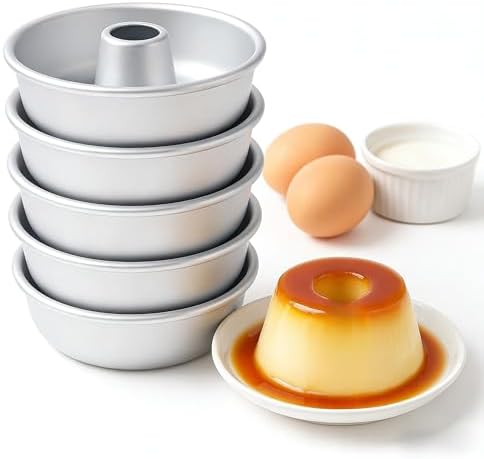 Moldes Pequeños de Aluminio para Flan, 10 x 3.5 cm, 6 Pack