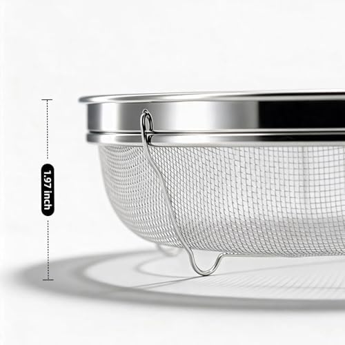 Fine Mesh Kitchen Strainer, Stainless Steel, 8.67-Inch Diameter