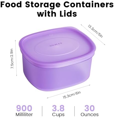 7-Piece Meal Prep Containers — 3.8-Cup Reusable Airtight Plastic Food