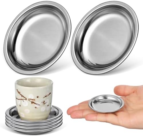 Hemobllo 6pcs Stainless Steel Tea Bag Holders 2.4" Small Drip Tray