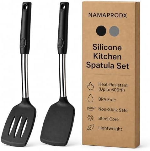 Silicone Spatula Set (2-Pc) - 600°F Heat Resistant, BPA-Free