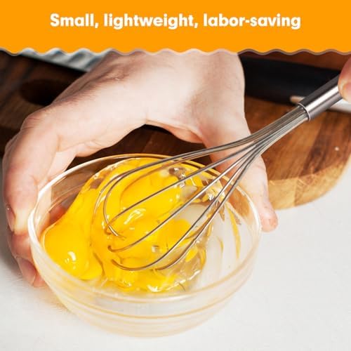 2 PCS Mini Whisk, Small Whisks for Cooking, Stainless Steel Mini Whisk