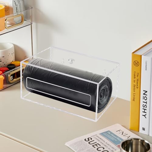 Trash Garbage Bag Roll Holder Dispenser Wall Mount Acrylic Storge
