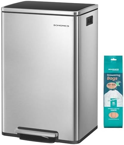 SONGMICS 13 Gallon Stainless Steel Trash Can