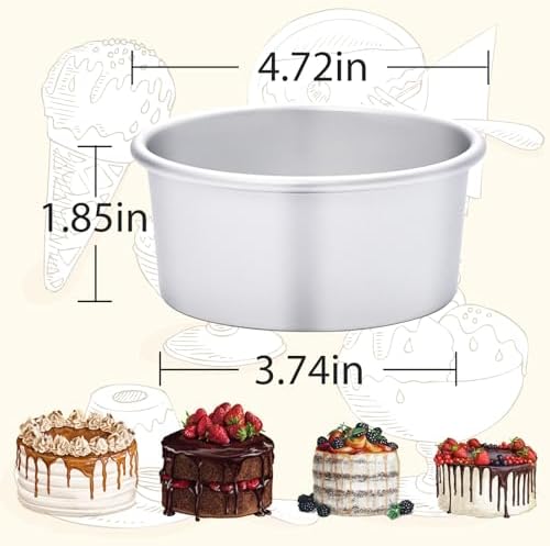 4 Inch Aluminum Round Cake Pans, 8 Pieces