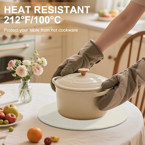 homing Faux Cotton Linen 15 Inch Round Cloth Place mats, Set of 6