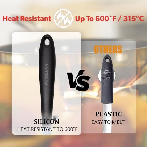 Silicone Nonstick Utensils, Set of 3, Black, Silicone Cooking Utensils