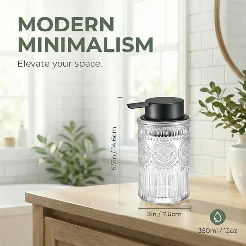 Clear Glass Foaming Hand Soap Dispenser