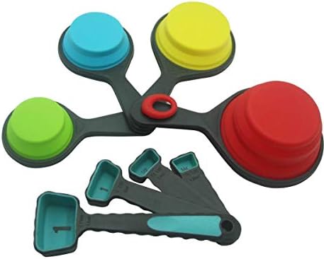 SOLIFEGOBLE Collapsible Measuring Cups and Spoons, Portable Measuring