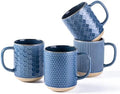 GBhome Coffee Mugs Set of 4, 16 oz Blue Coffee Cups with Large Handle