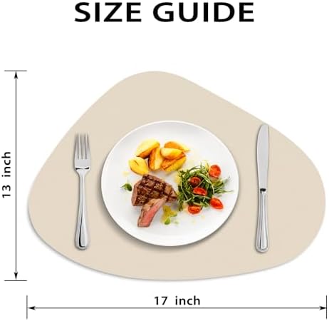 Faux Leather Placemats Set of 6, Wipeable & Washable Table Mats