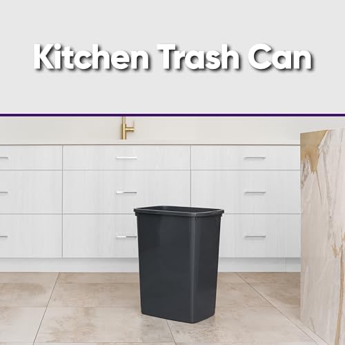 Superio 13 Gallon Kitchen Trash Can, Dark Grey