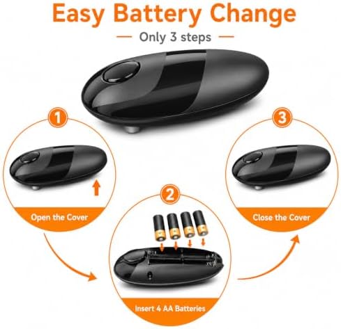 Battery Electric Can Opener, One-Touch,Hands-Free,Smooth