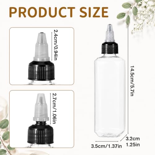 6Pcs 3.4 OZ Plastic Squeeze Bottles for Liquids Oil Squeeze Bottle