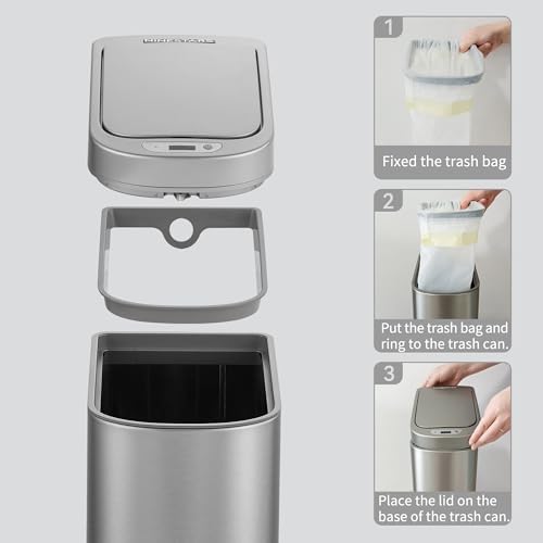 Ninestars 1.8 Gallon Automatic Motion Sensor Trash Can