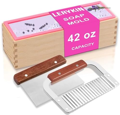 LERYKIN 42oz Rectangular Silicone Soap Mold Kit with Cutter