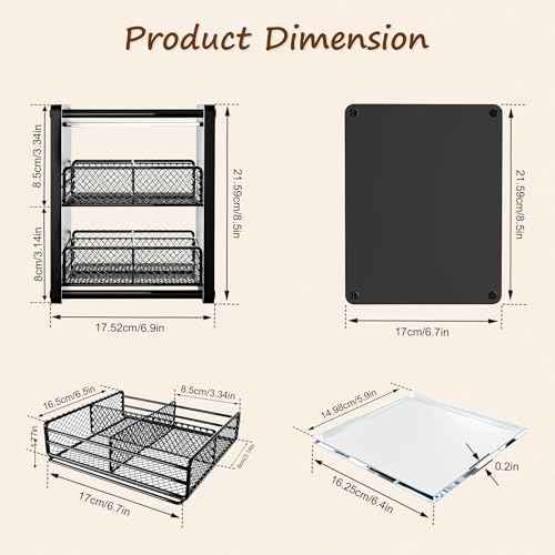 Tea Bag Organizer Box - Wooden Tea Bag Storage with 2 Drawers, Holder