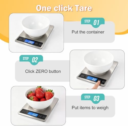 33lb Food Scale, Digital Kitchen Scale for Cooking Baking