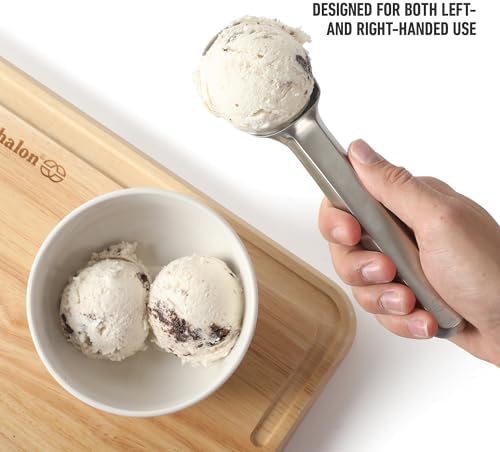 Calphalon Prime Ice Cream Scoop, Stainless Steel Solid Scoop with