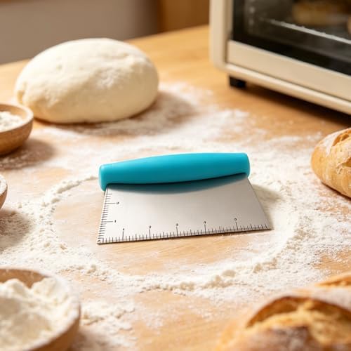 Pssopp 2PCS Stainless Steel Dough Scrapers, Kitchen Bread Dough