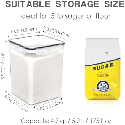 PANTRYSTAR Food Storage Containers with Lids, 5.2L, 3PCS