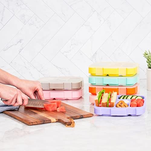 Bentgo Kids Prints Tray with Transparent Cover, 5-Compartment