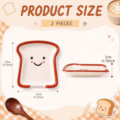 Meanplan 2pcs Ceramic Toast Spoon Rest for Stove Top 5.1'' Spoon