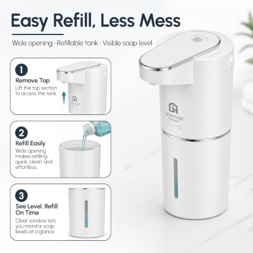 Automatic Foaming Soap Dispenser Touchless - 2 Pack Rechargeable