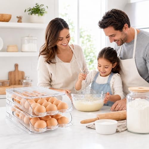 SMRCAD 36-Egg Holder for Fridge, Auto-Rolling