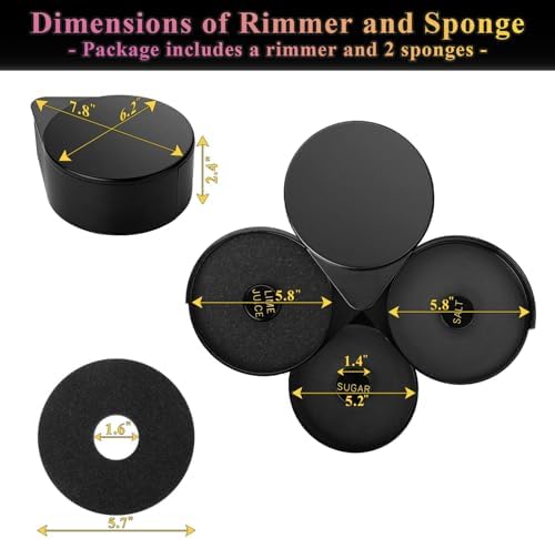 Margarita Salt Rimmer Set, 3-Tier Cocktail Rimmer, Bar Accessories