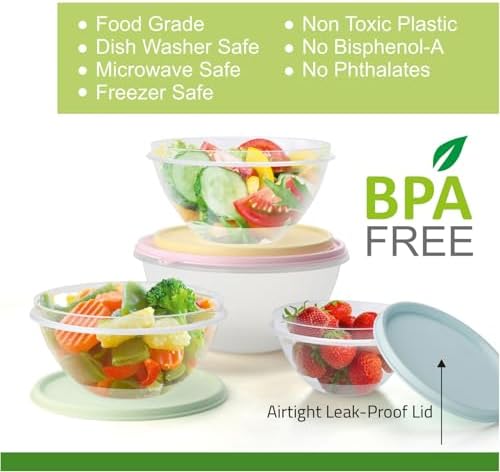 Food Storage Containers with Lids Set of 4 - 60oz, 40oz, 27oz, 13oz