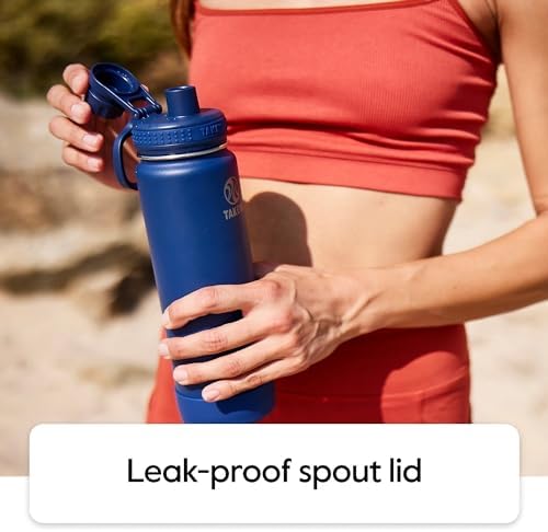 Takeya Actives Stainless Steel Water Bottle, Insulated Spout Lid
