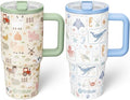 Fimibuke 20oz Toddler Tumbler with Handle & Straw, 2 Pack Insulated