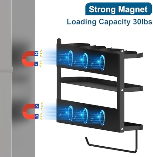 Magnetic Spice Rack,4-Slot Stanley Cup Water Bottle Holder with Paper