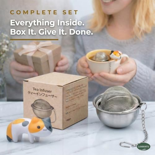 Calico Cat Tea Ball for Loose Leaf Tea, Cute Tea Infuser with 304