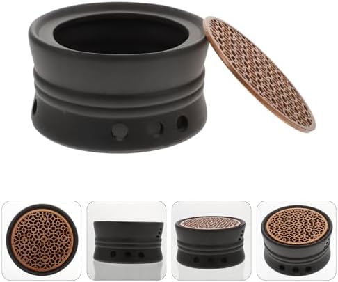 Japanese Ceramic Teapot Warmer Candle Stand Tea Heating Tool Black