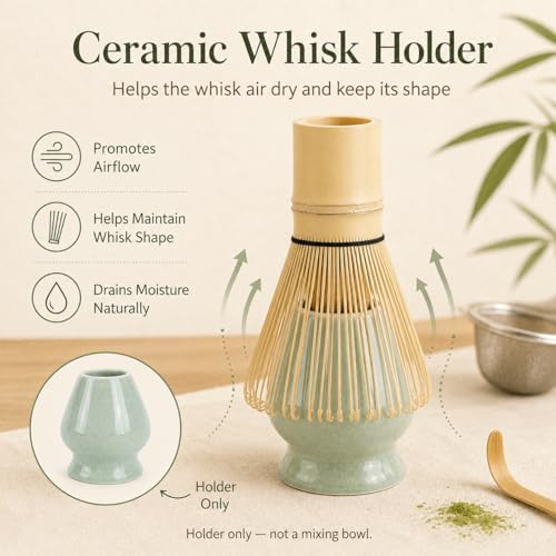 Matcha Whisk Set, 5 Pcs Matcha Kit with Bamboo Chasen Whisk, Ceramic