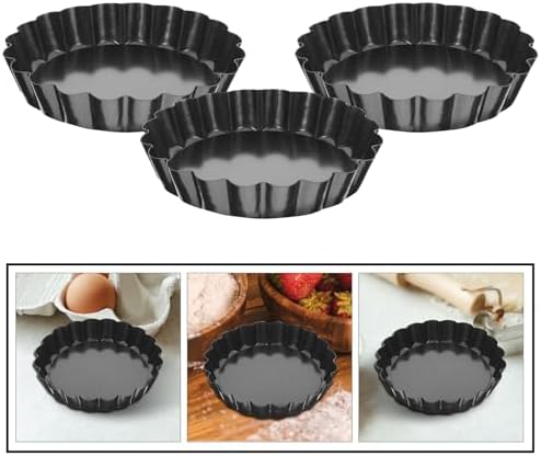 Carbon Steel Mini Tart Pans Bakeware with Removable Bottom 8pcs