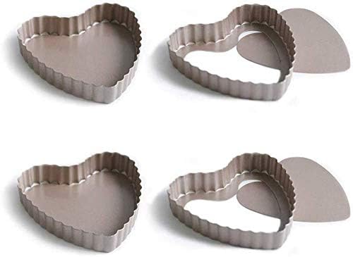 4 Inch Quiche Pie Mini Cake Tins Set of 4 Fluted Flan/Tart Pans with
