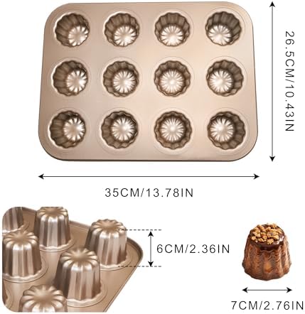 12-Cavity Canele Molds Non stick