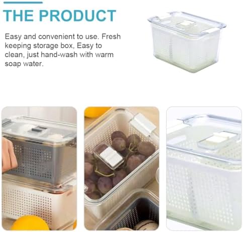 Kichvoe Refrigerator Organizer Bin Crisper Box Medium White Food