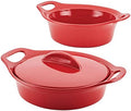 Rachael Ray Ceramic Casserole Baker Set, 3-Piece, Red