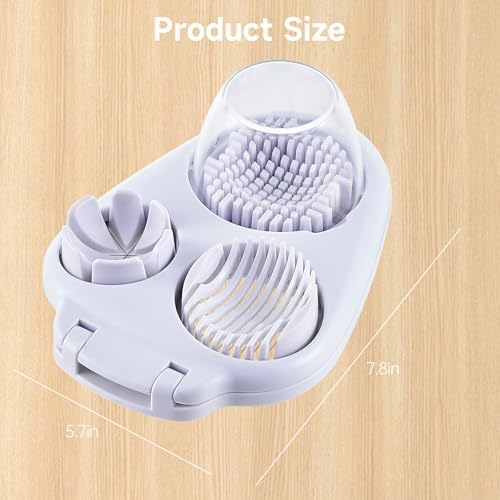 Ceruaxb 3-In-1 Egg Slicer for Hard Boiled Eggs - Stainless Steel