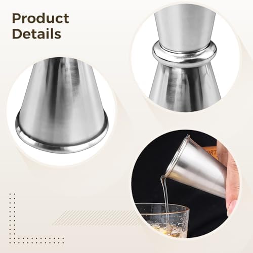 9 PCS Bartender Measuring Cup, Double-Headed 1 oz 2 oz Jigger Set