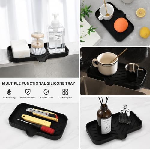 MicoYang Silicone Soap Dish, Black, Medium