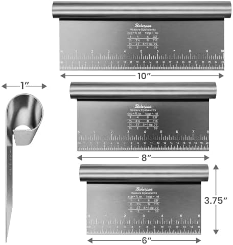 Bakerpan Stainless Steel Dough Cutter Set, 10, 8, 6 Inch