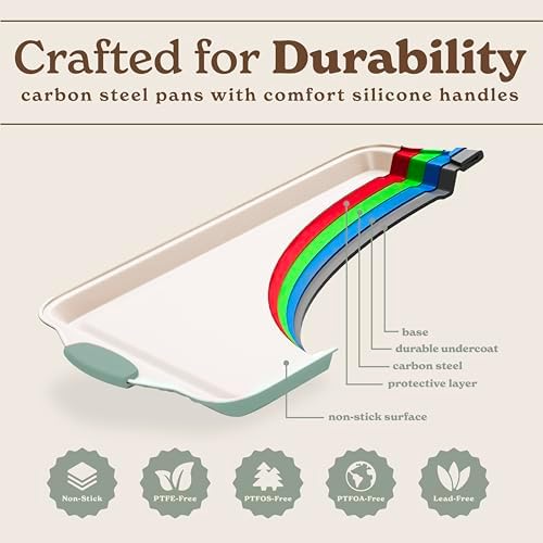 Country Kitchen Nonstick Stackable Bakeware Set - Durable, Easy Release Baking Set- 22 Pc. Includes Silicone Muffin Cups