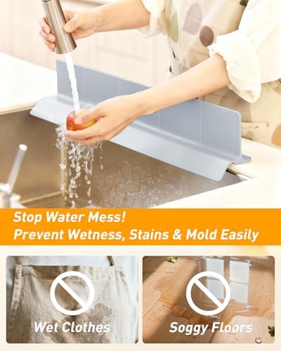 Silicone Sink Splash Guard 23" 30" 18" for Bathroom & Kitchen Sink