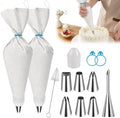 Reusable 16" Piping Bags and Tips Set