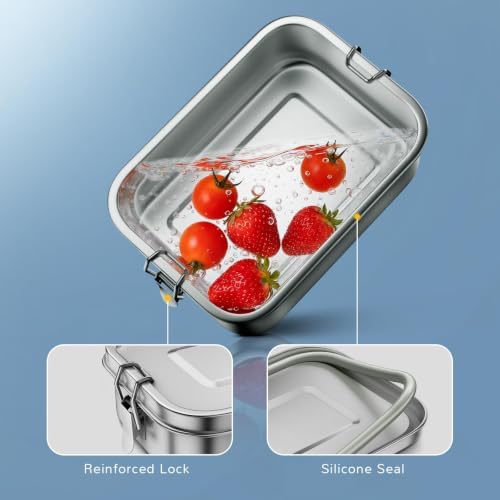G.a HOMEFAVOR Stainless Steel Bento Lunch Box, 2-Compartment, 800 ml